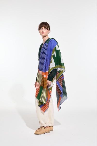 Foulard de Coton Cascade Bleu Vert