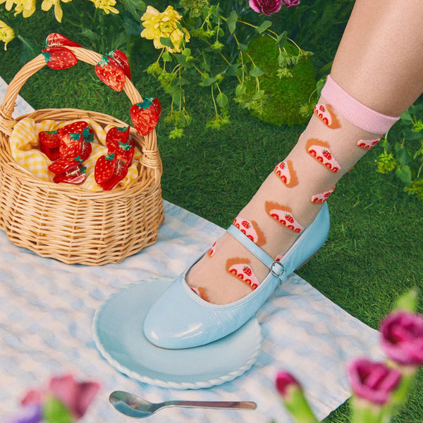 Chaussettes Transparentes Tarte aux Fraises