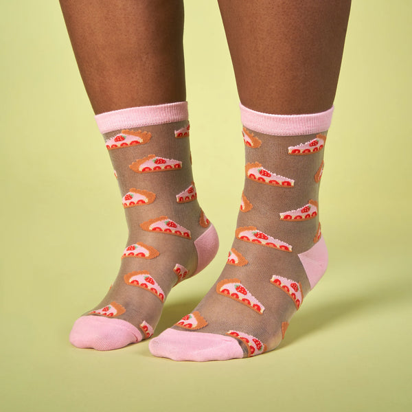 Chaussettes Transparentes Tarte aux Fraises