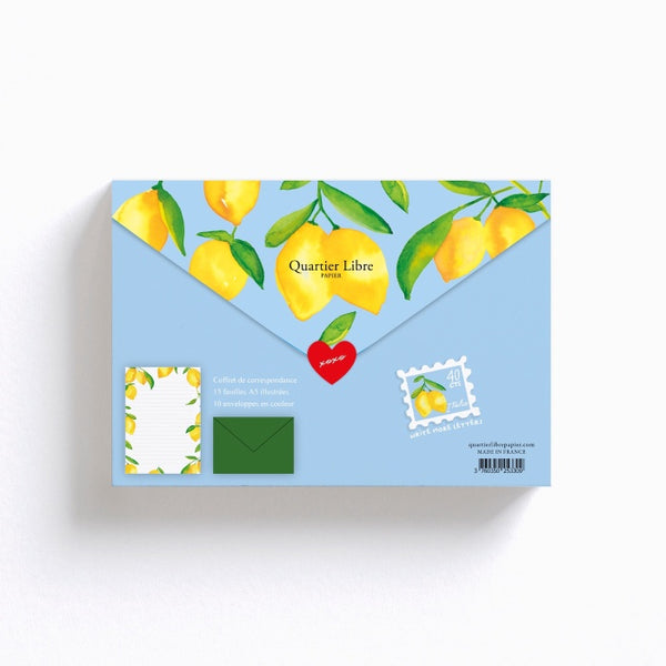 Coffret Papier à Lettres CItrons