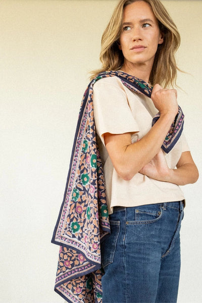 Carré Coeur Navy Forest