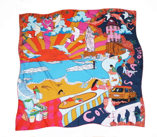 Carré de soie Côtes Basques