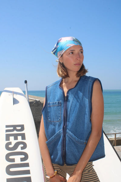 Carré de soie Bandana Côtes Basques