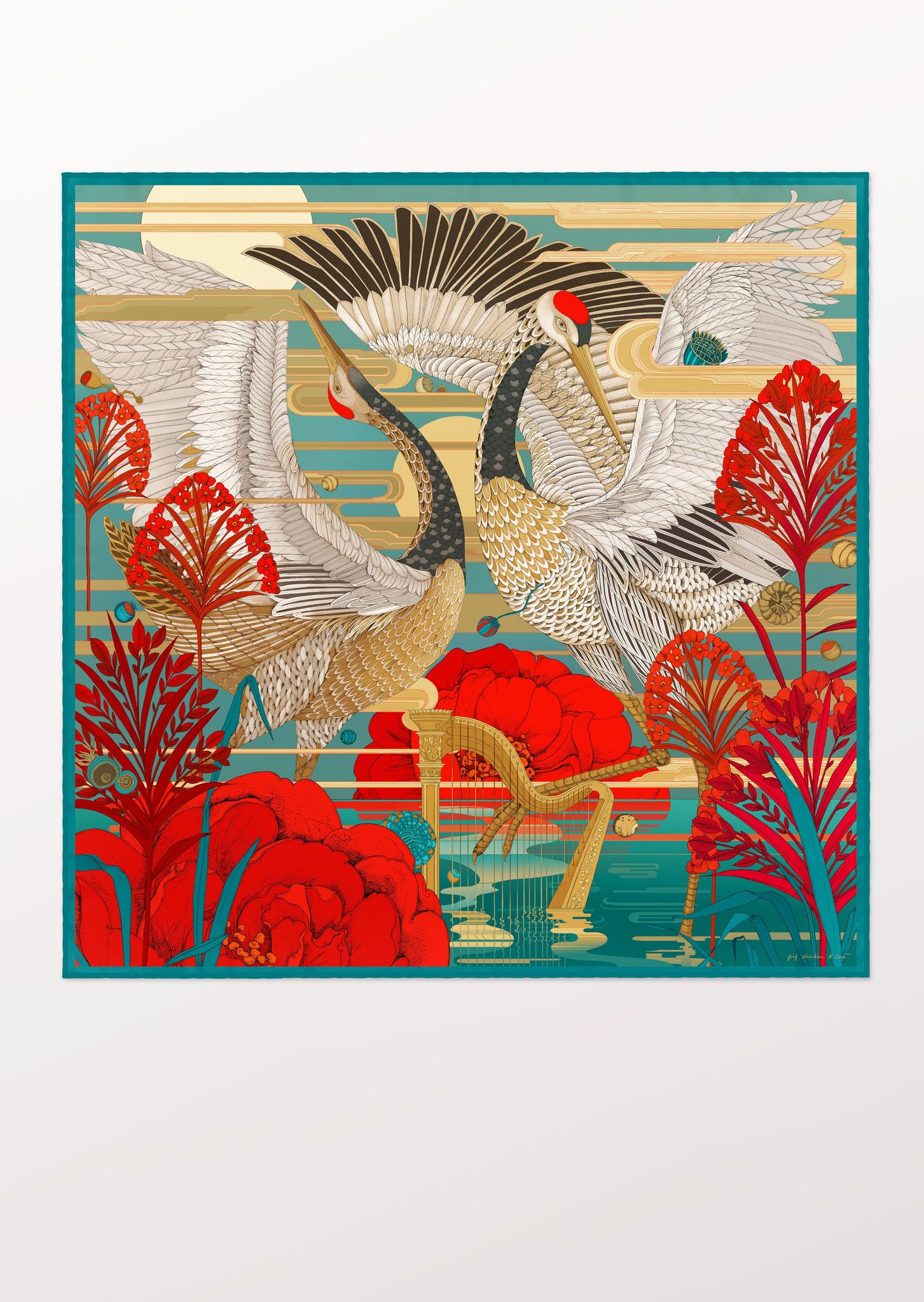 Carré de Soie Bandana - The Cranes Night