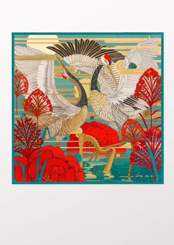 Carré de Soie Bandana - The Cranes Night