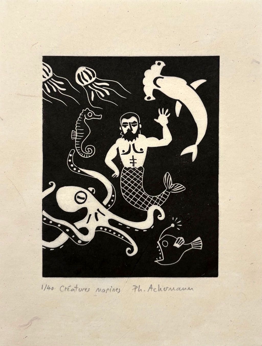Gravure Créatures Marines