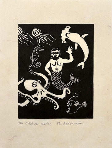 Gravure Créatures Marines