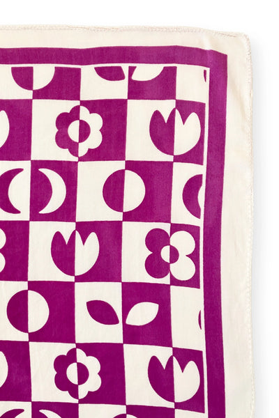 Petit Carré Damier Fuchsia