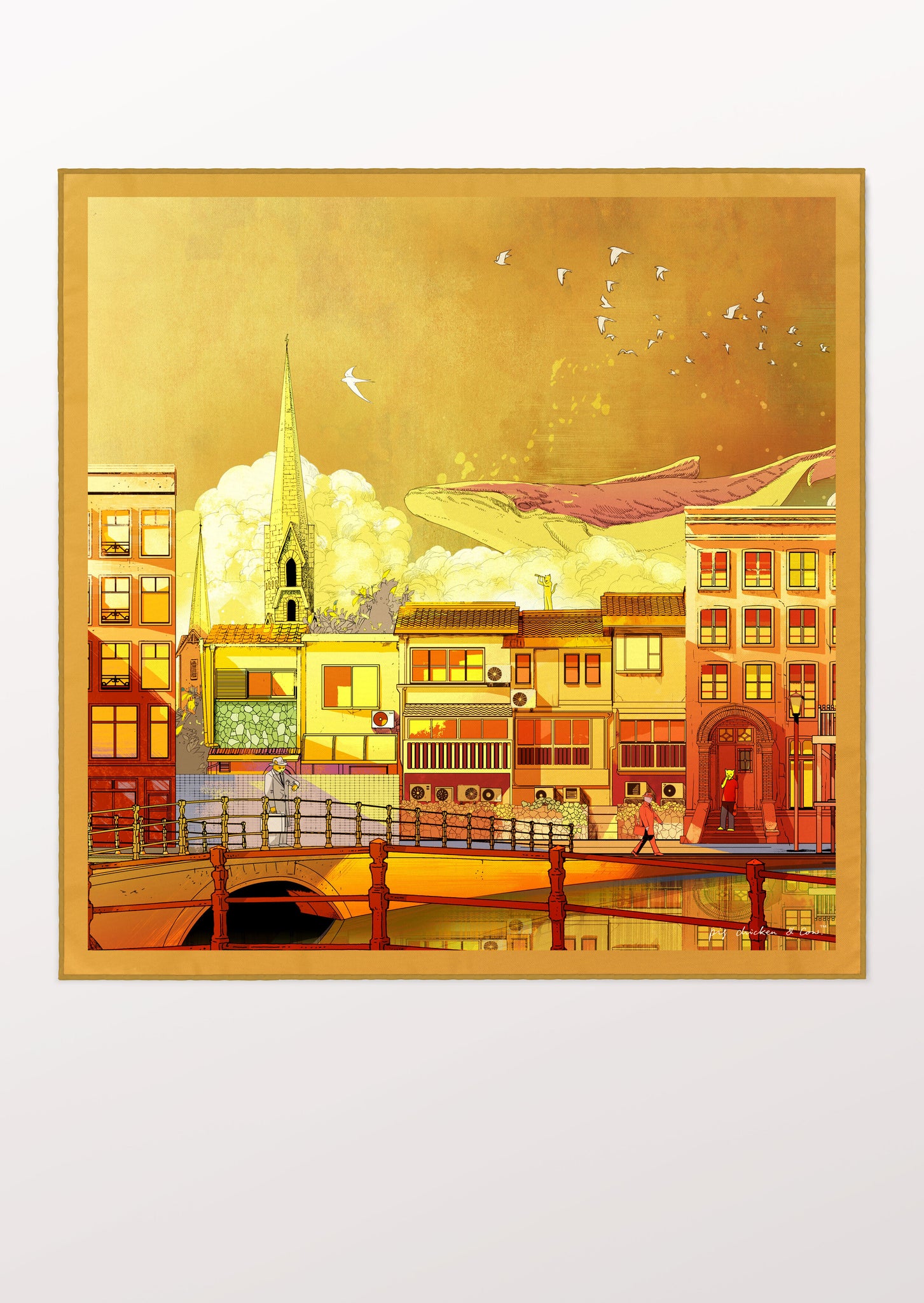 Carré de Soie Bandana - Dawn of the Cat Town