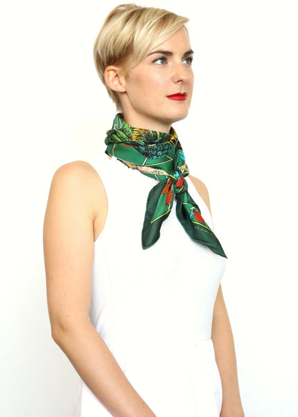 Carré de Soie - Eden Bird Green