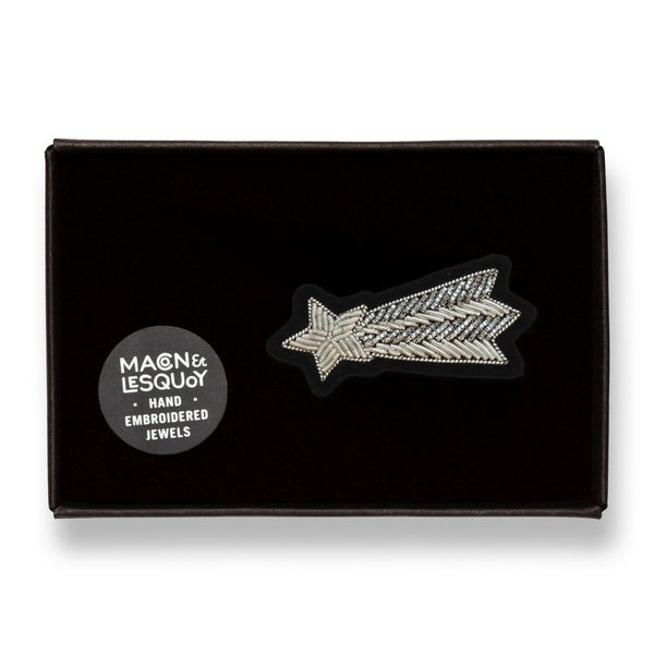 Broche Etoile Filante Argentée