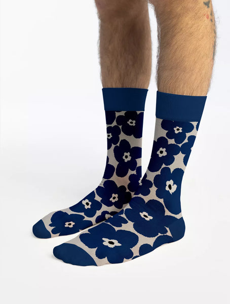 Chaussettes Fleurs Bleues