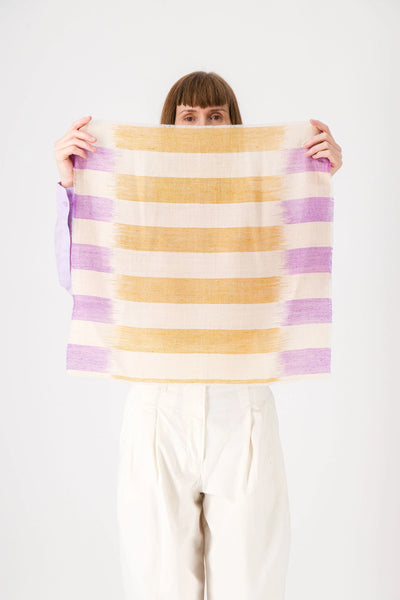 Carré Bandana Cachemire FLUX - Anis/Lilac