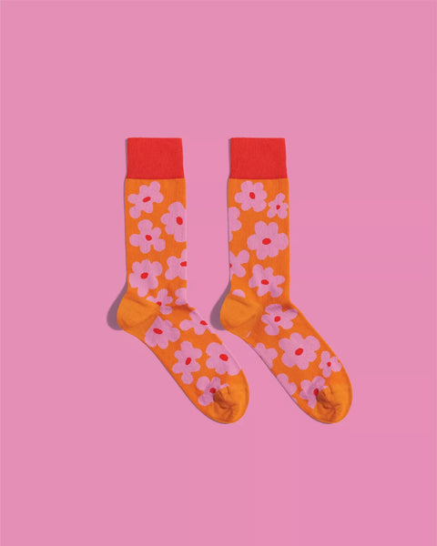 Chaussettes Fleurs Oranges