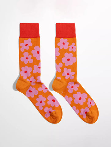Chaussettes Fleurs Oranges