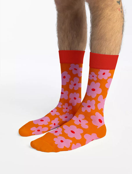 Chaussettes Fleurs Oranges