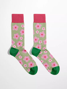 Chaussettes Fleurs Vertes