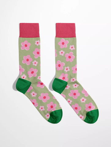 Chaussettes Fleurs Vertes