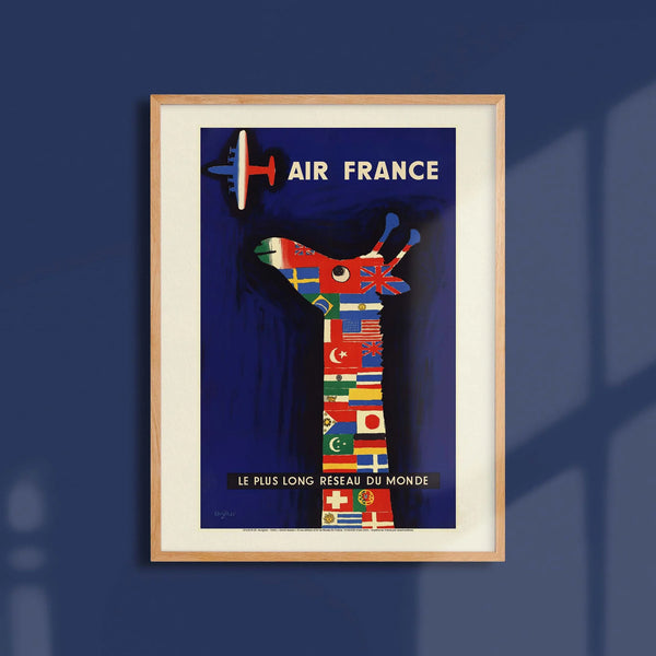 Affiche Le Plus Long Réseau du Monde - Air France