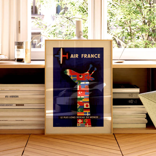 Affiche Le Plus Long Réseau du Monde - Air France