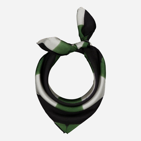 Carré Bandana Soie PIQUE-NIQUE - Green/Black