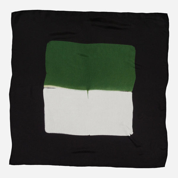 Carré Bandana Soie CONTRASTE - Green/Black