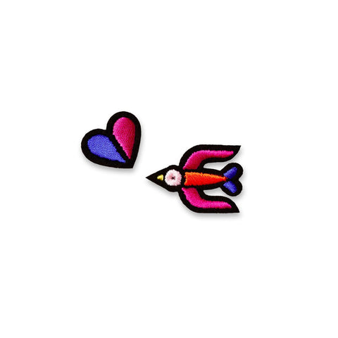 Ecussons Hirondelle + Coeur
