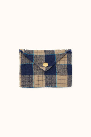 Petite Enveloppe Ravi Khadi Carreaux Navy