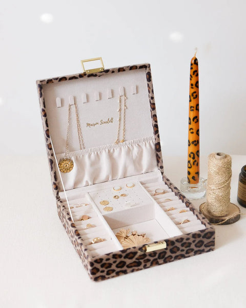 Boîte à Bijoux Anne - Velours Léopard