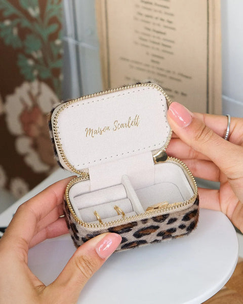 Mini Boîte à Bijoux Marie - Velours Léopard