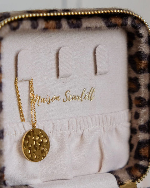 Boîte à Bijoux Corinne - Velours Léopard