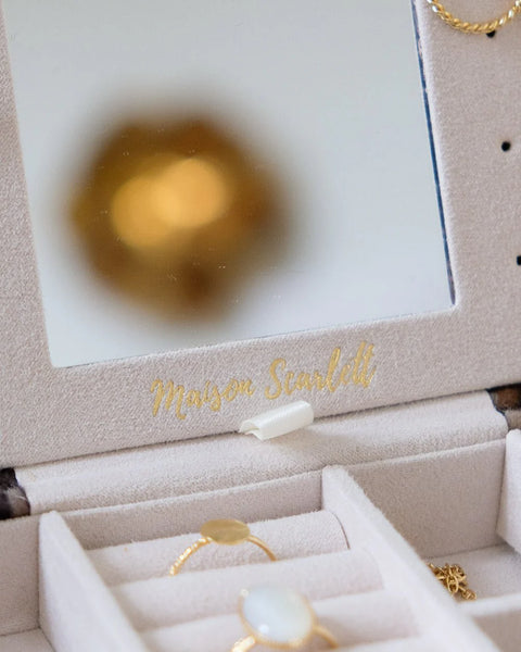 Boîte à Bijoux de Voyage Brigitte - Velours Léopard