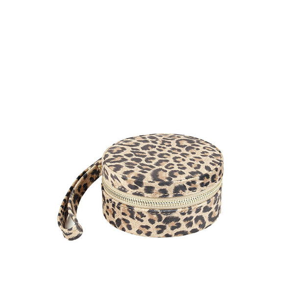 Boîte à Bijoux Ronde avec Miroir - Léopard
