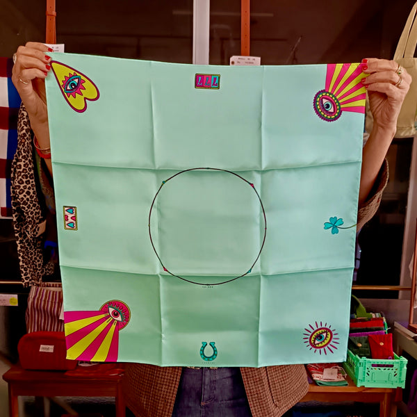 Carré Bandana Lucky You - Vert d'Eau