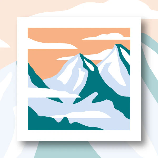 Kit Canevas - Montagnes Orange/Vert