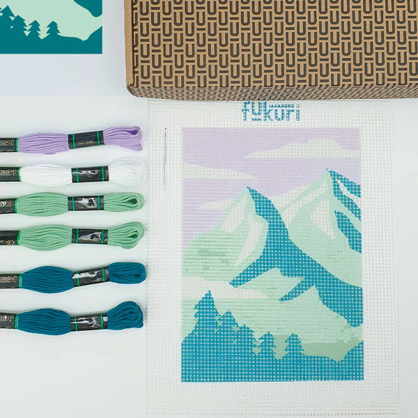 Kit Canevas - Montagnes Lilas/Vert