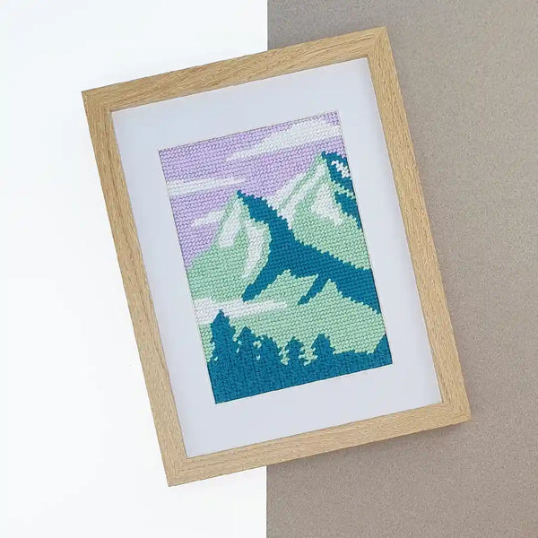 Kit Canevas - Montagnes Lilas/Vert