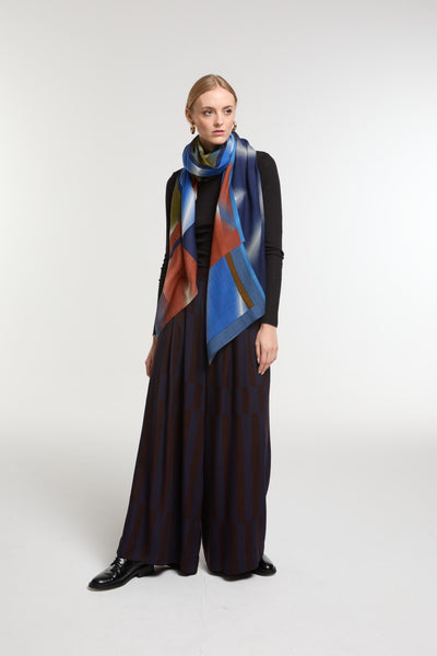Echarpe de Laine Mystique Bleu Vert