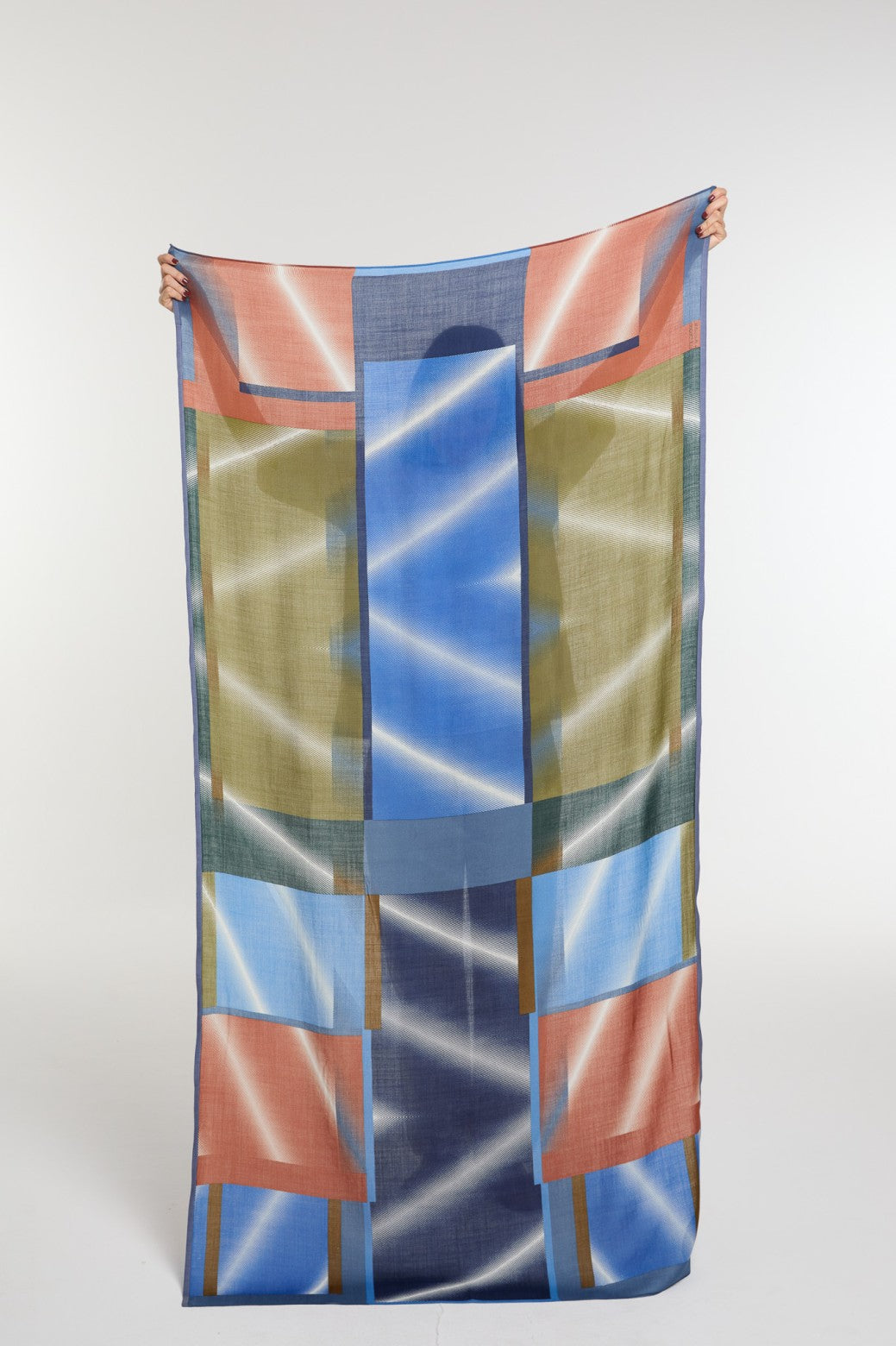 Echarpe de Laine Mystique Bleu Vert