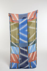 Echarpe de Laine Mystique Bleu Vert