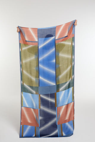 Echarpe de Laine Mystique Bleu Vert