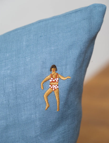 Coussin Brodé Natation