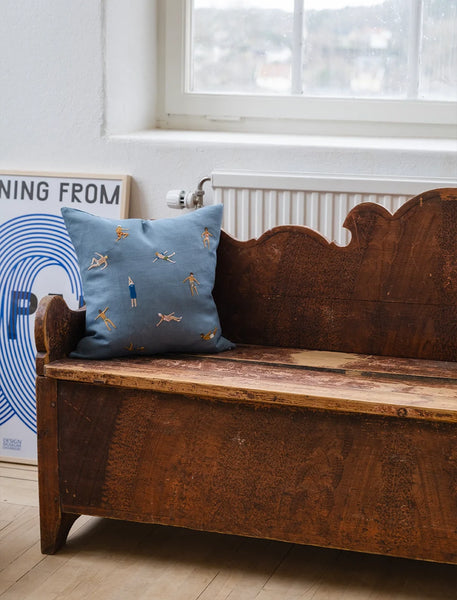 Coussin Brodé Natation