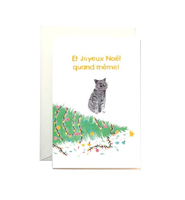 Carte Joyeux Noël Chat