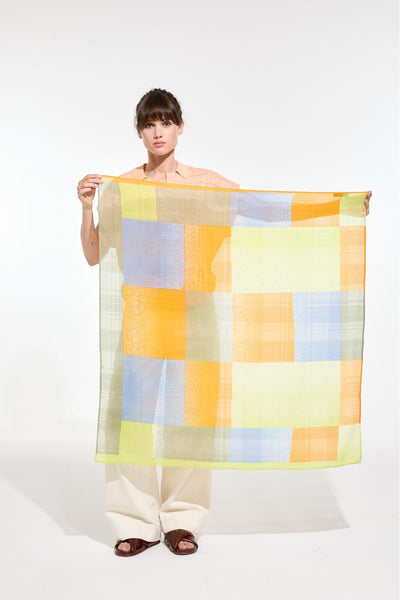 Carré de Coton & Soie Nuance Lime