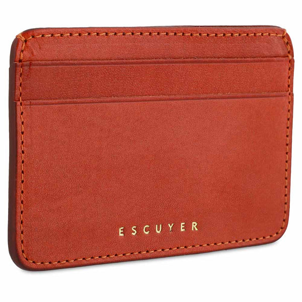 Porte-Cartes Cuir Orange