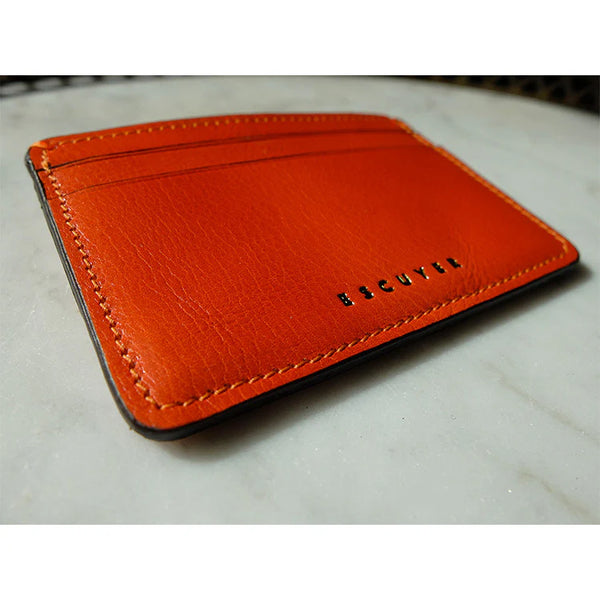 Porte-Cartes Cuir Orange