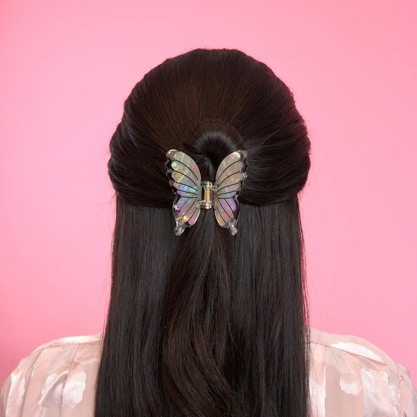 Pince à cheveux Papillon Blanc