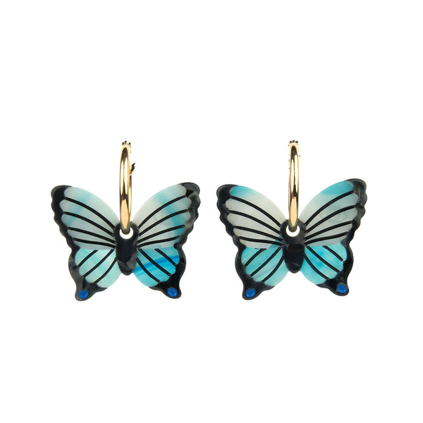 Boucles d'oreilles Papillon Bleu