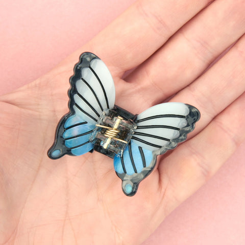 Mini-pince à cheveux Papillon Bleu